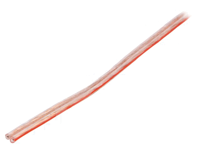 Leiding: voor luidsprekers; koord; CCA; transparant; PVC; 0÷65°C Leiding: voor luidsprekers; koord; CCA; transparant; PVC; 0÷65°C